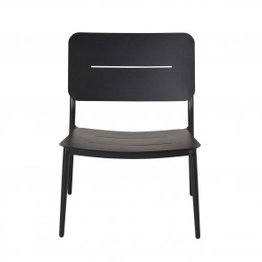 VENTURE DESIGN Lina loungestol, m. hynde - sort polyester og stl