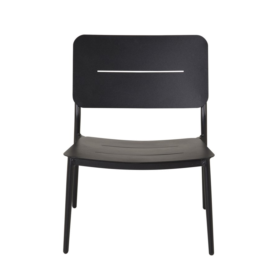 VENTURE DESIGN Lina loungestol, m. hynde - sort polyester og stl