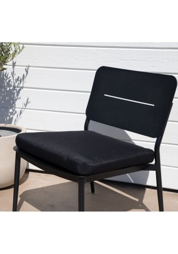 VENTURE DESIGN Lina loungestol, m. hynde - sort polyester og stl