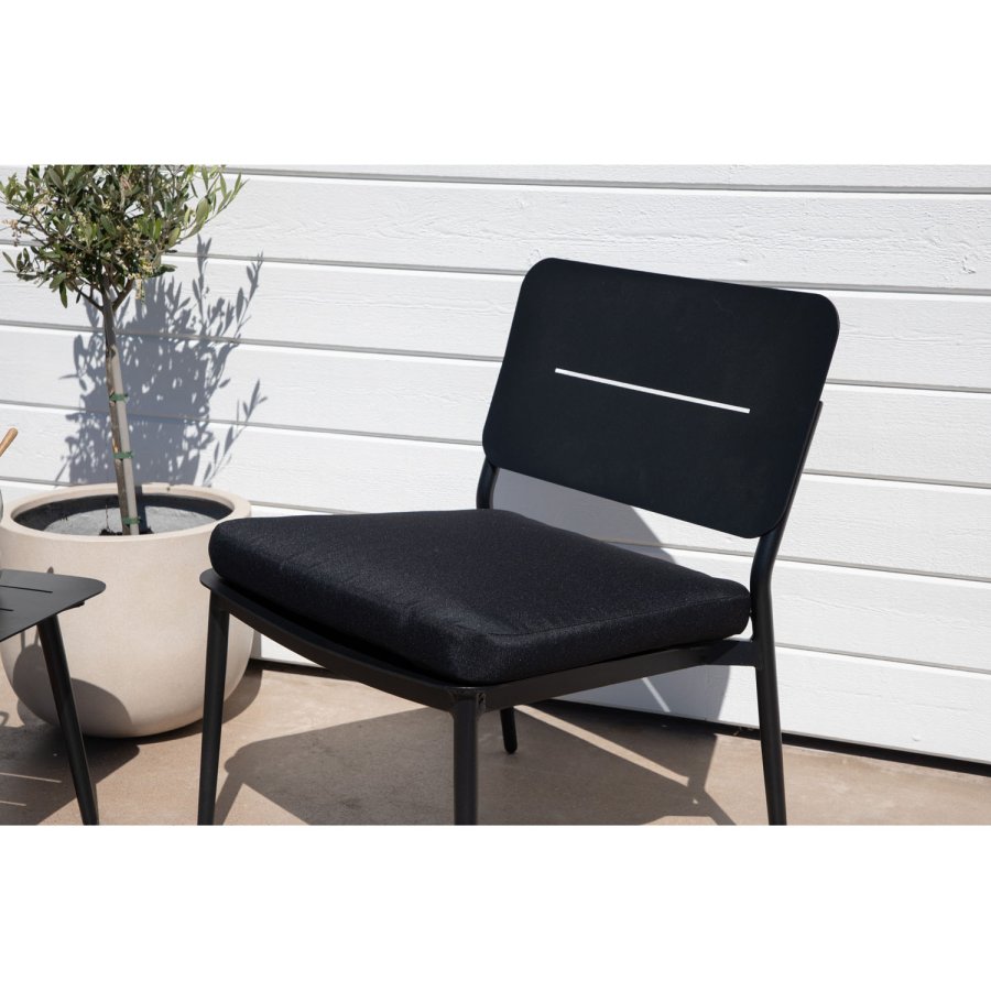 VENTURE DESIGN Lina loungestol, m. hynde - sort polyester og stl