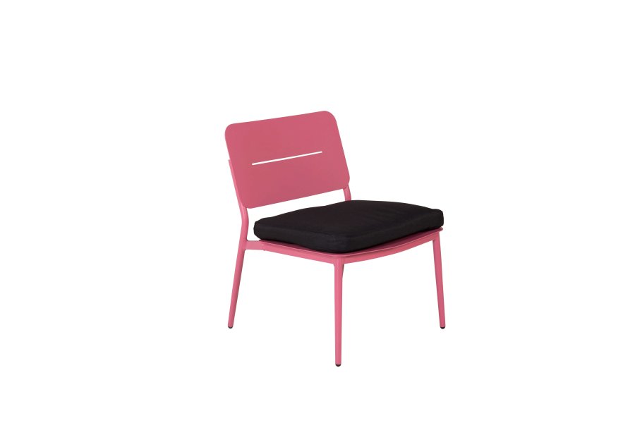 VENTURE DESIGN Lina loungestol, m. hynde - sort polyester og pink stl