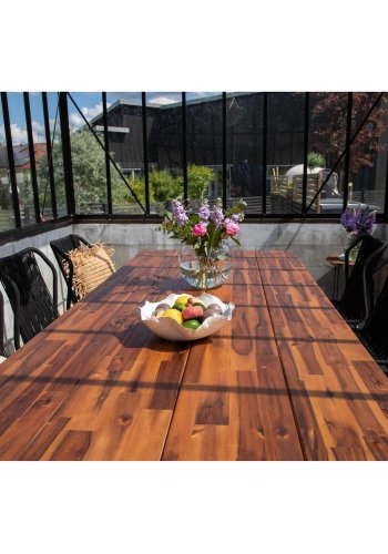 VENTURE DESIGN Doory havebord - brun akacietr og sort stl (250x100)