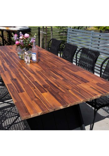 VENTURE DESIGN Doory havebord - brun akacietr og sort stl (250x100)