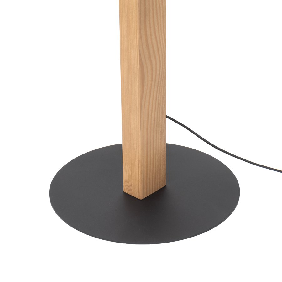 TK Teo LED gulvlampe - natur tr og sort metal