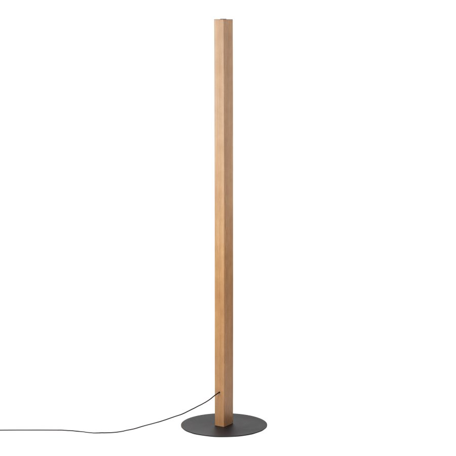 TK Teo LED gulvlampe - natur tr og sort metal