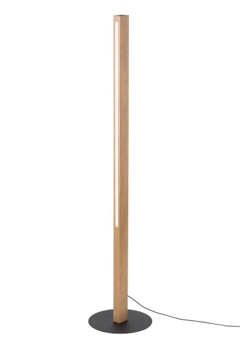 TK Teo LED gulvlampe - natur tr og sort metal