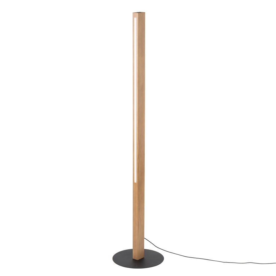 TK Teo LED gulvlampe - natur tr og sort metal