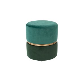 WHITE LABEL LIVING Bubbly puf, rund - skovgrn polyester (35)