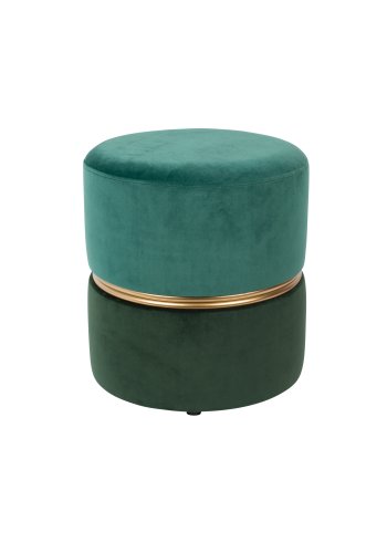 WHITE LABEL LIVING Bubbly puf, rund - skovgrn polyester (35)