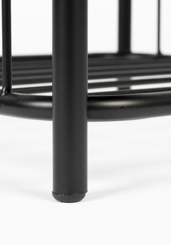 WHITE LABEL LIVING Milou skammel, m. hylde - gr polyester og jern (35x35)