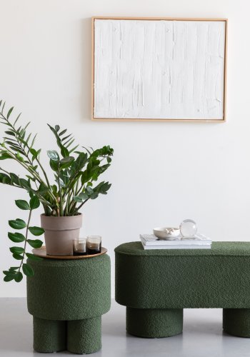 WHITE LABEL LIVING Marcos skammel, rund - grn polyester (40)