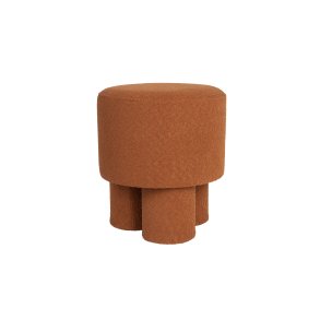 WHITE LABEL LIVING Marcos skammel, rund - rdbrun polyester (40)