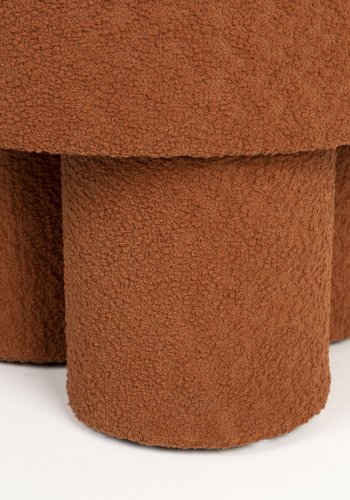 WHITE LABEL LIVING Marcos skammel, rund - rdbrun polyester (40)