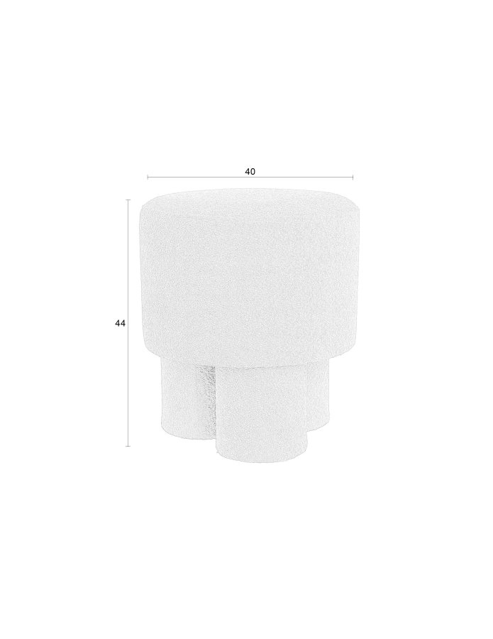 WHITE LABEL LIVING Marcos skammel, rund - rdbrun polyester (40)