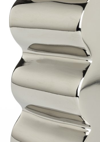 ZUIVER Curves skammel, rektangulr - blank slv aluminium (21x30)
