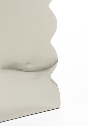 ZUIVER Curves skammel, rektangulr - blank slv aluminium (21x30)