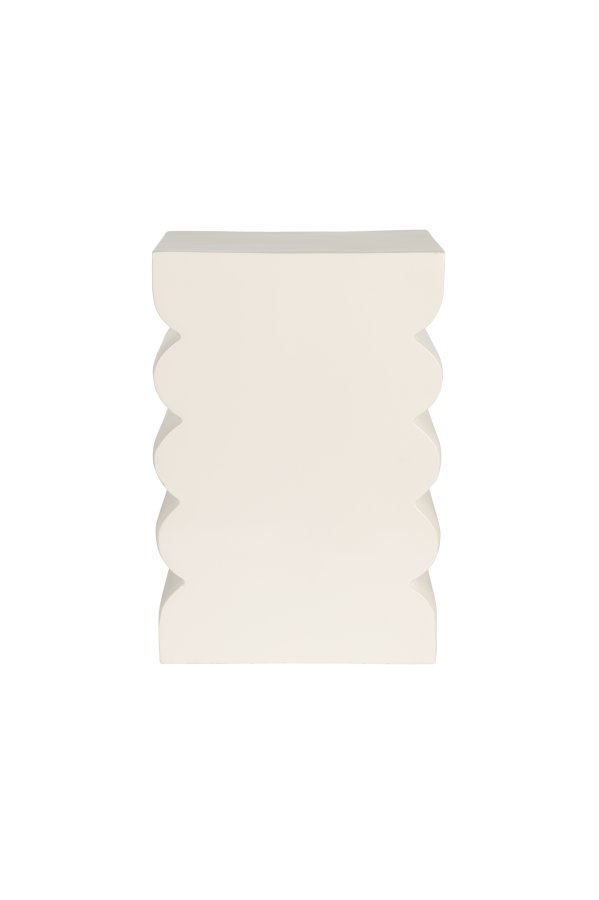 ZUIVER Curves skammel, rektangulr - blank beige aluminium (21x30)