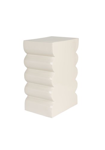 ZUIVER Curves skammel, rektangulr - blank beige aluminium (21x30)