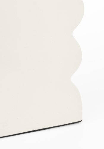 ZUIVER Curves skammel, rektangulr - blank beige aluminium (21x30)