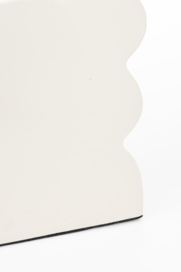 ZUIVER Curves skammel, rektangulr - blank beige aluminium (21x30)
