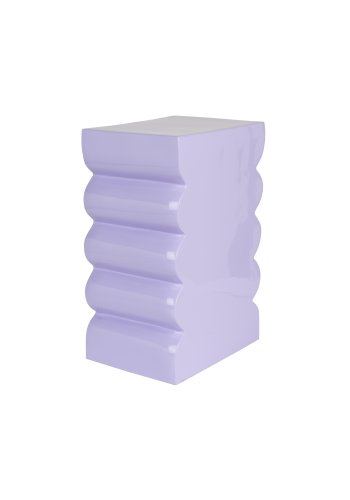 ZUIVER Curves skammel, rektangulr - blank lilla aluminium (21x30)