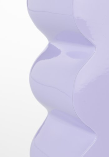 ZUIVER Curves skammel, rektangulr - blank lilla aluminium (21x30)