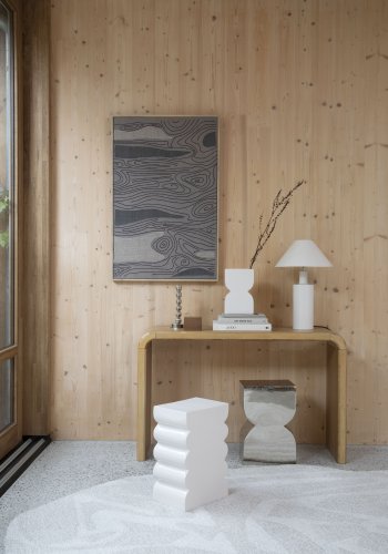 ZUIVER Cones skammel, rektangulr - blank slv aluminium (21x30)