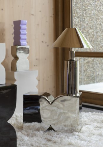 ZUIVER Cones skammel, rektangulr - blank slv aluminium (21x30)