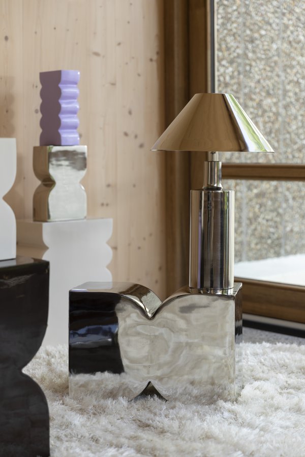 ZUIVER Cones skammel, rektangulr - blank slv aluminium (21x30)