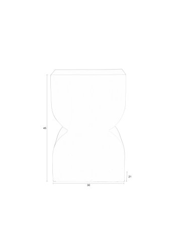 ZUIVER Cones skammel, rektangulr - blank slv aluminium (21x30)