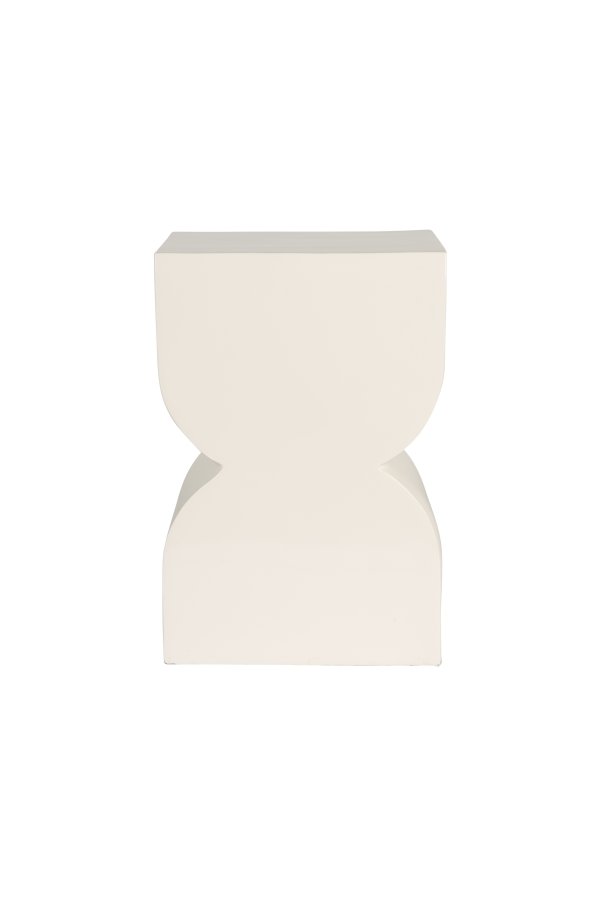 ZUIVER Cones skammel, rektangulr - blank beige aluminium (21x30)
