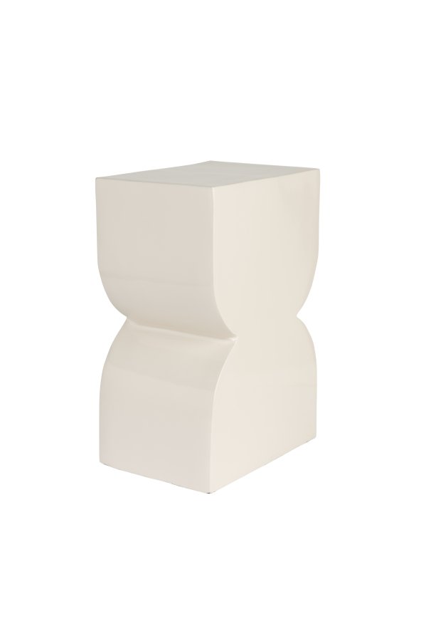 ZUIVER Cones skammel, rektangulr - blank beige aluminium (21x30)