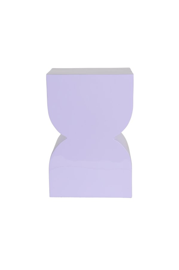 ZUIVER Cones skammel, rektangulr - blank lilla aluminium (21x30)