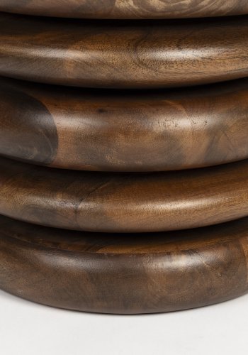 ZUIVER Disc skammel, rund - brun mangotr (35)