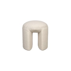 WHITE LABEL LIVING Noxx taburet - hvid polyester (42x42)