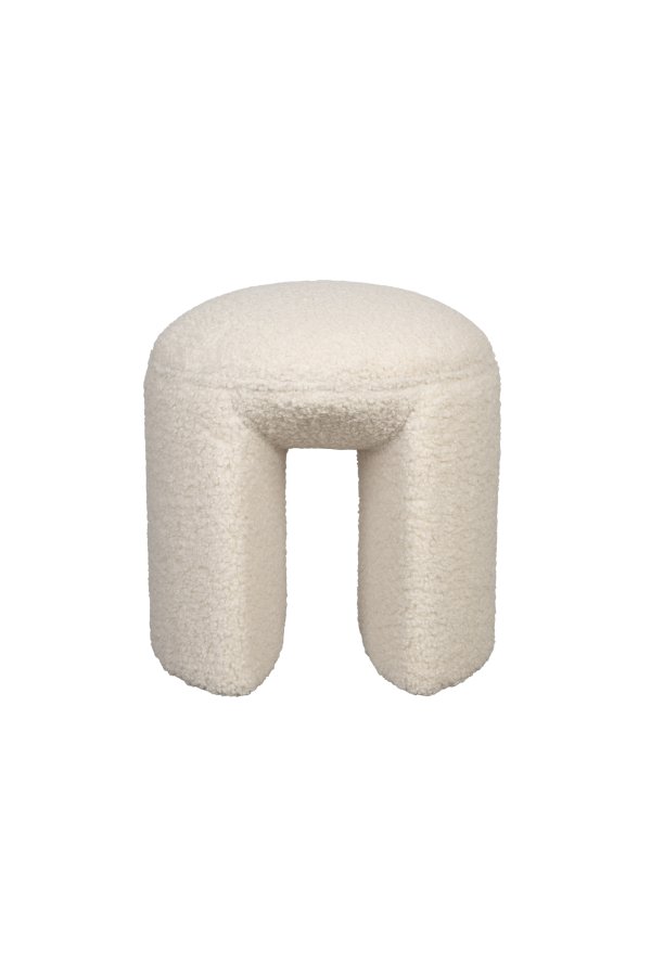 WHITE LABEL LIVING Noxx taburet - hvid polyester (42x42)