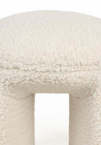 WHITE LABEL LIVING Noxx taburet - hvid polyester (42x42)