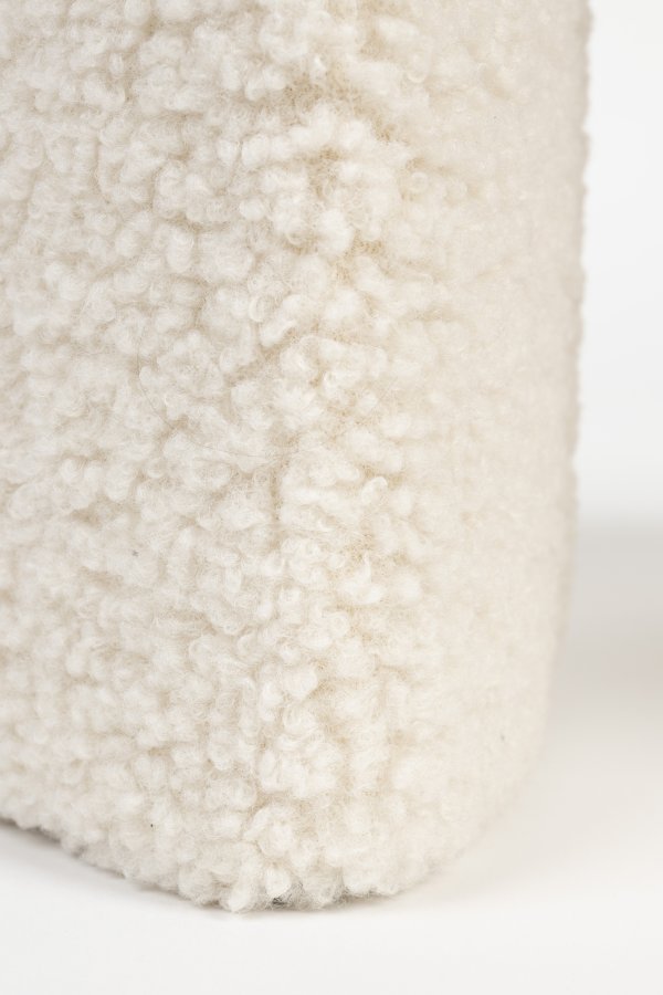 WHITE LABEL LIVING Noxx taburet - hvid polyester (42x42)