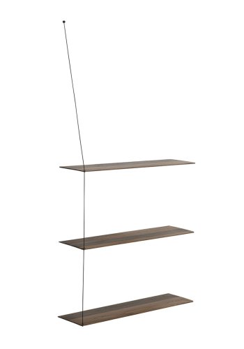 WOUD Stedge tilfjelseshylde - rget egetr og metal (80cm)