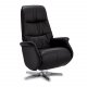Delta recliner lnestol, m. armln og drejefunktion - sort lder m. krom ben