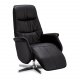 Delta recliner lnestol, m. armln og drejefunktion - sort lder m. krom ben