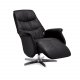 Delta recliner lnestol, m. armln og drejefunktion - sort lder m. krom ben