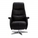 Delta recliner lnestol, m. armln og drejefunktion - sort lder m. krom ben