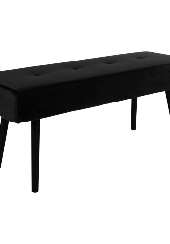 HOUSE NORDIC rektangulr Skiby bnk - sort velour og metal (100x35)