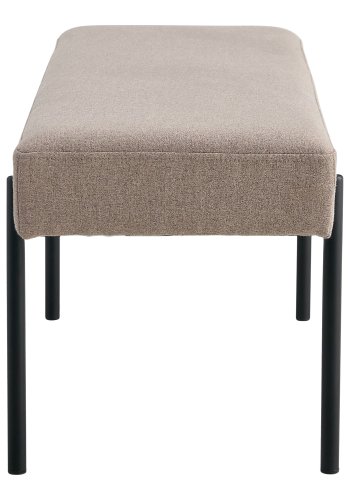 HOUSE NORDIC Swindon bnk, rektangulr - stone gr polyester stof og sort metal (100x36)