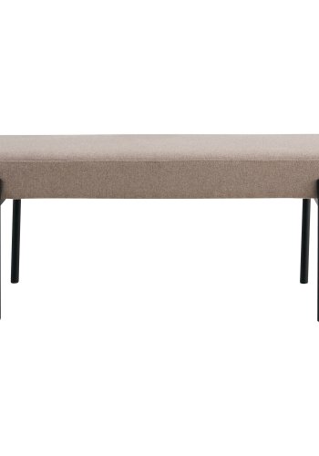 HOUSE NORDIC Swindon bnk, rektangulr - stone gr polyester stof og sort metal (100x36)