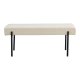 HOUSE NORDIC Swindon bnk, rektangulr - hvid bouclé polyester stof og sort metal (100x36)