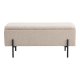 HOUSE NORDIC Watford bnk, m. opbevaring - beige bouclé polyester stof og sort metal (95x36,5)