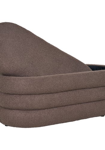 HOUSE NORDIC Dartford bnk, m. opbevaring, oval - brun bouclé polyester stof (103x45)
