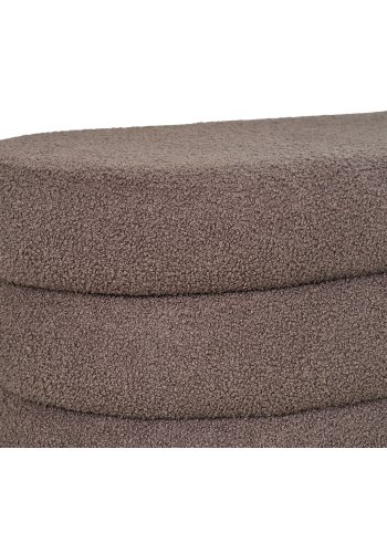 HOUSE NORDIC Dartford bnk, m. opbevaring, oval - brun bouclé polyester stof (103x45)